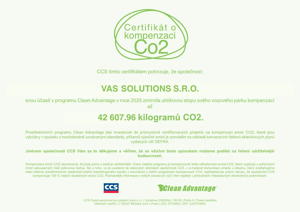 Certifikát Clean Advantage 2025